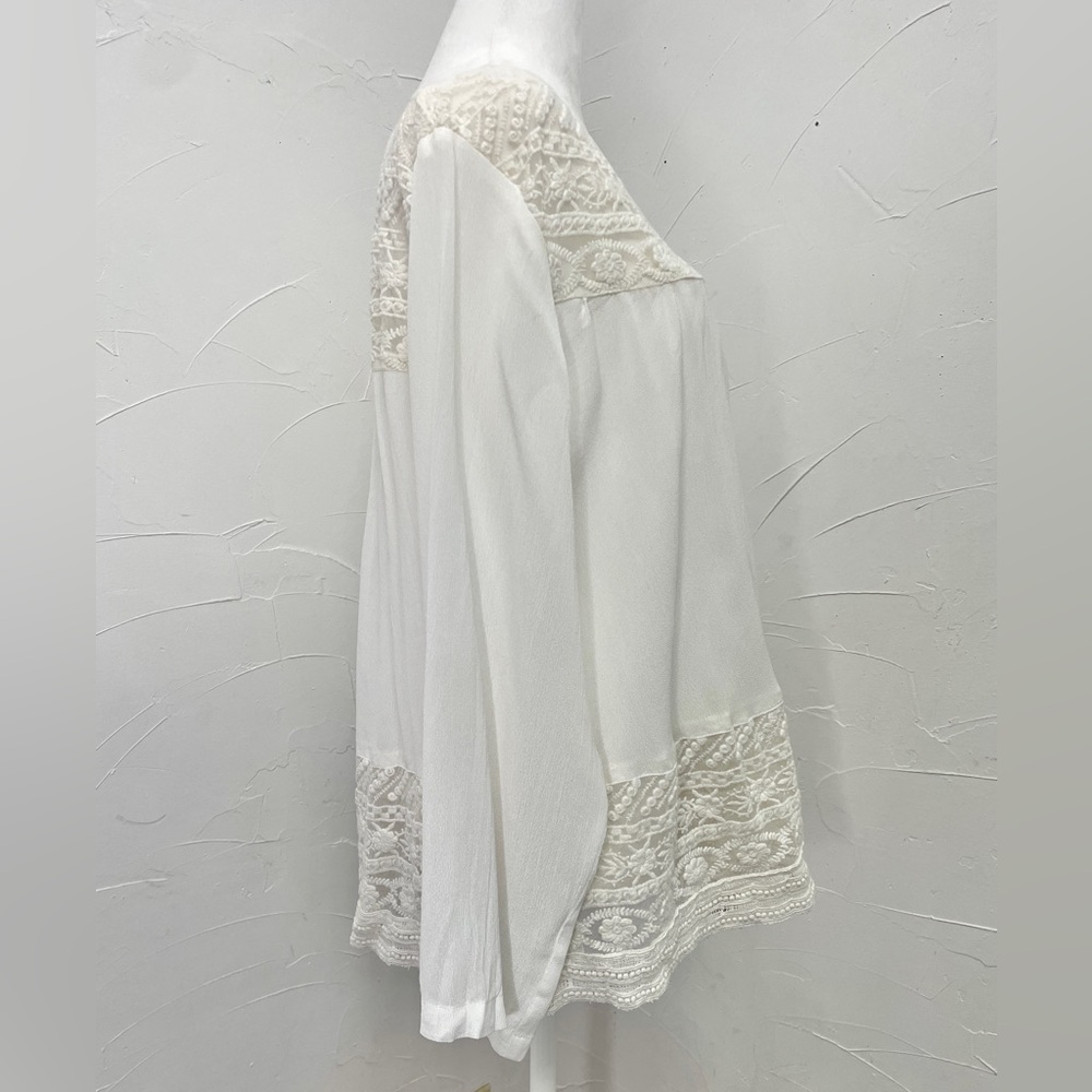 Karen Kane Lace Inset Top - Picture 2 of 8
